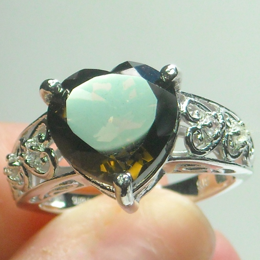 NWT Natural Smoky Quartz & Topaz Ring